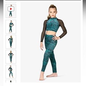 2-piece jungle pattern green black camo lace black sleeves worn once size XLC